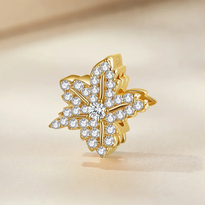 (bilde for) Pandora Style Maple Leaf Charm - BSC673 - Vis 2