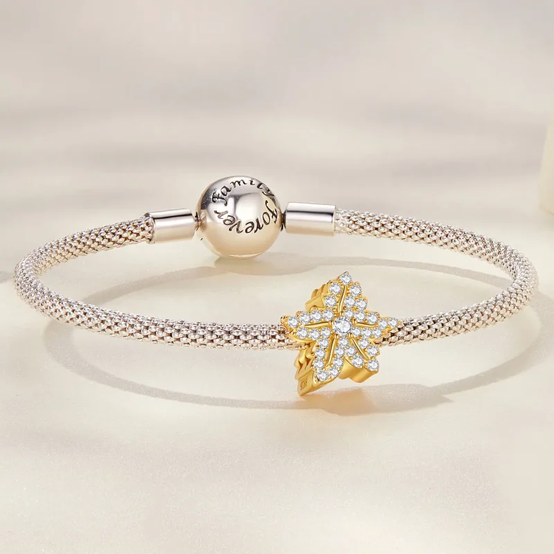 (bilde for) Pandora Style Maple Leaf Charm - BSC673 - Vis 5