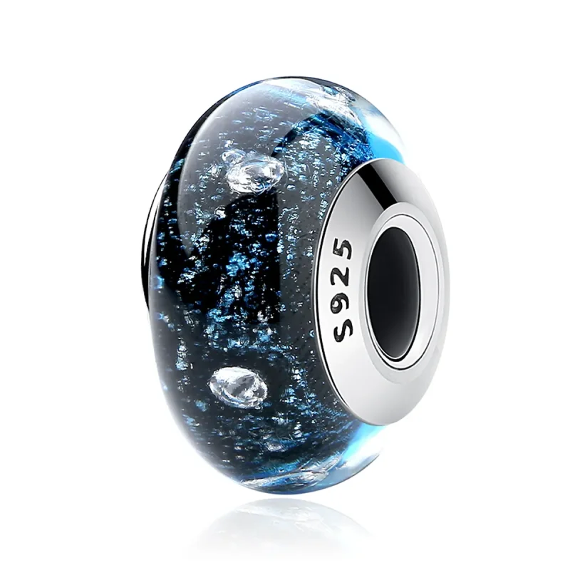 (bilde for) Pandora Style Midnight Bubbling med gjenget Murano Glass Charm - SCZ028 - Vis 2