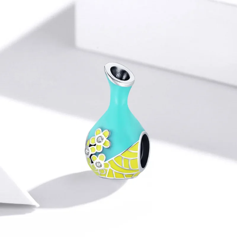 (bilde for) Pandora Style Mint Grønn Vinflaske Charm - SCC1920 - Vis 2