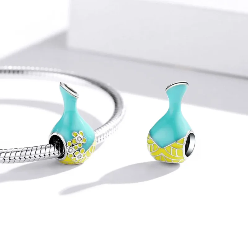 (bilde for) Pandora Style Mint Grønn Vinflaske Charm - SCC1920 - Vis 4