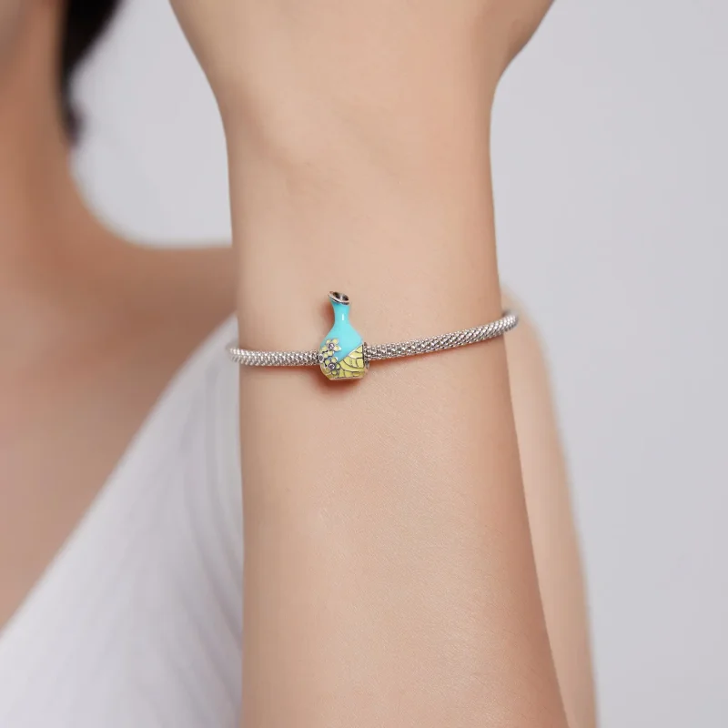 (bilde for) Pandora Style Mint Grønn Vinflaske Charm - SCC1920 - Vis 5