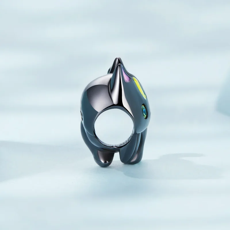 (bilde for) Pandora Style Moon Cat Charm - SCC2386 - Vis 3