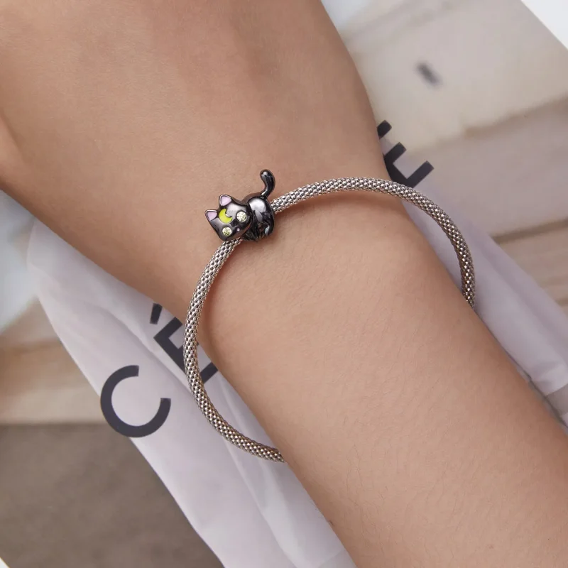 (bilde for) Pandora Style Moon Cat Charm - SCC2386 - Vis 6