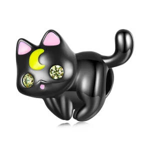 (bilde for) Pandora Style Moon Cat Charm - SCC2386