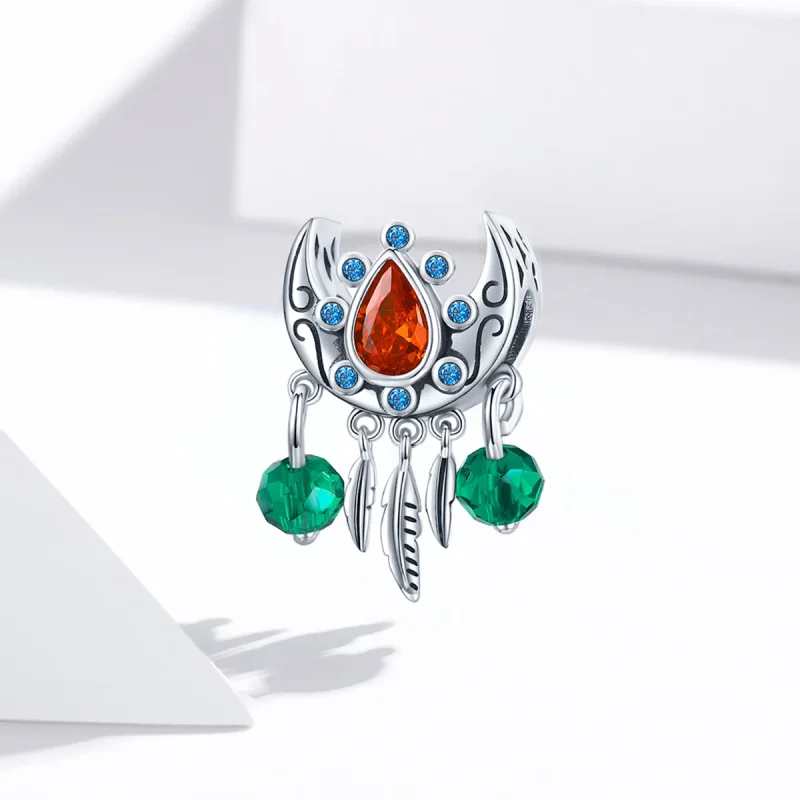 (bilde for) Pandora Style Moon Dream Catcher Charm - BSC452 - Vis 2