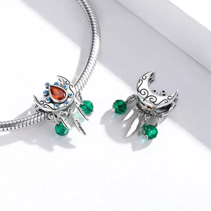 (bilde for) Pandora Style Moon Dream Catcher Charm - BSC452 - Vis 4