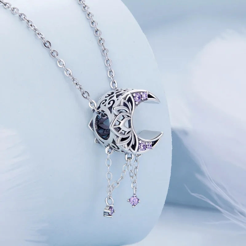 (bilde for) Pandora Style Moon Tassel Charm - BSC636 - Vis 2