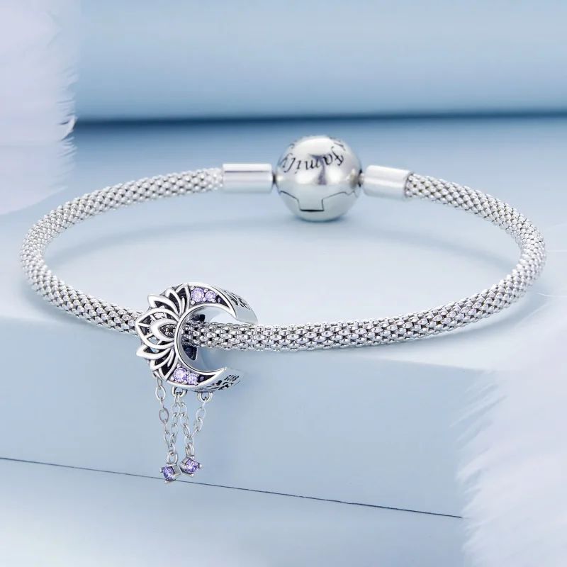 (bilde for) Pandora Style Moon Tassel Charm - BSC636 - Vis 3