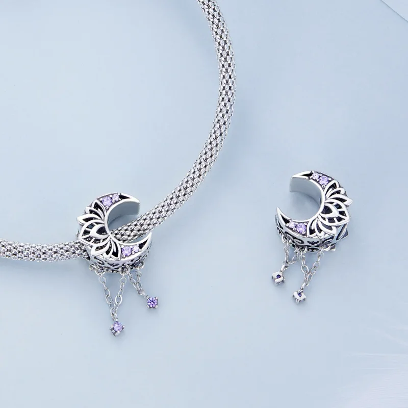 (bilde for) Pandora Style Moon Tassel Charm - BSC636 - Vis 4
