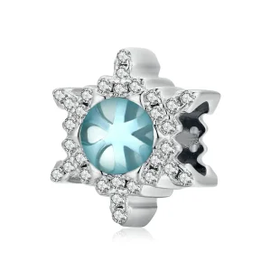 (bilde for) Pandora Style Moonstone Snowflake Charm - BSC512