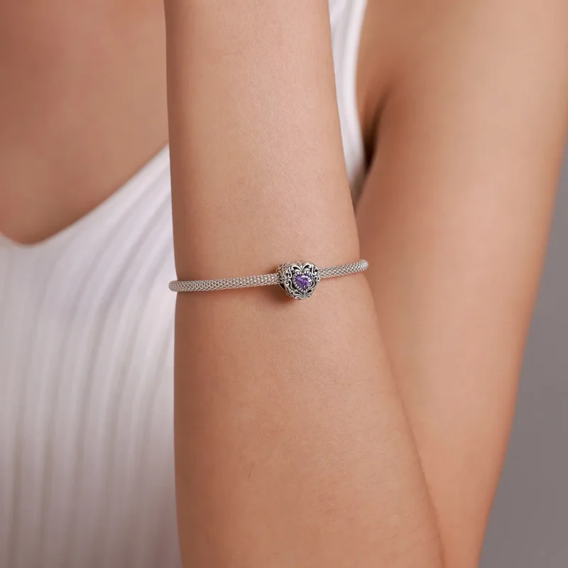 (bilde for) Pandora Style Mysterious Heart Charm - SCC1929 - Vis 5
