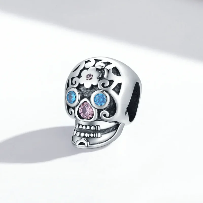 (bilde for) Pandora Style Openwork Skull Charm - BSC524 - Vis 2