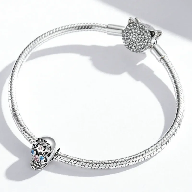 (bilde for) Pandora Style Openwork Skull Charm - BSC524 - Vis 4