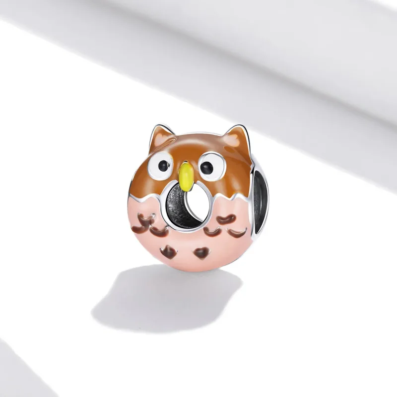 (bilde for) Pandora Style Owl Donuts Charm - SCC1882 - Vis 2