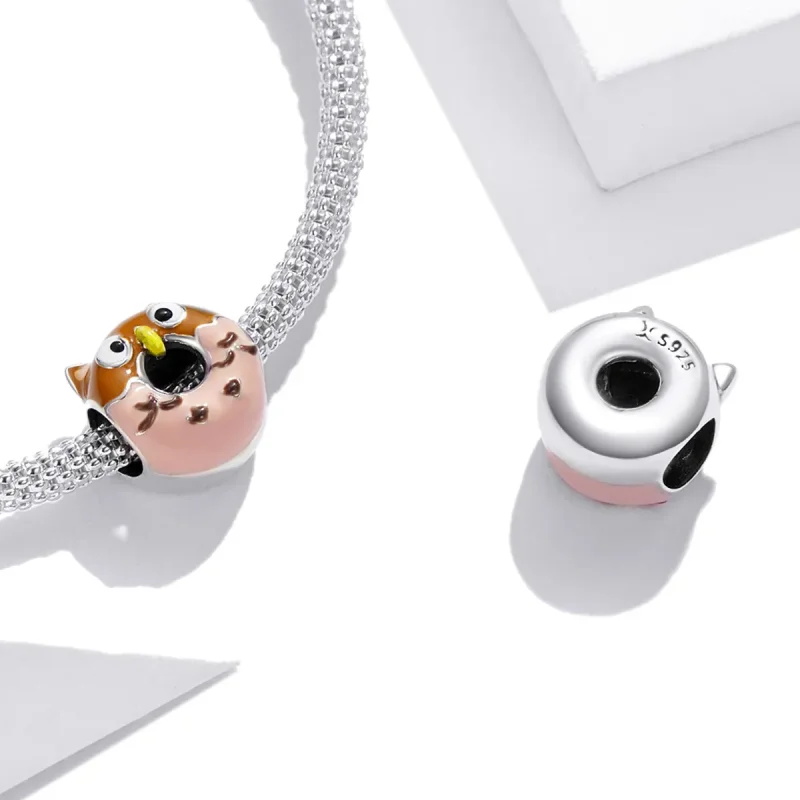 (bilde for) Pandora Style Owl Donuts Charm - SCC1882 - Vis 4