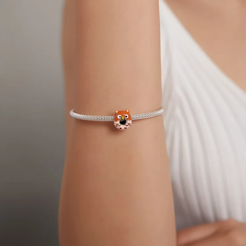 (bilde for) Pandora Style Owl Donuts Charm - SCC1882 - Vis 5