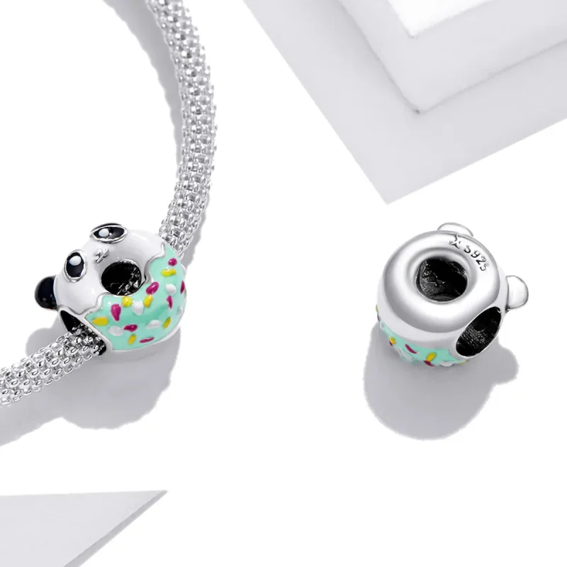(bilde for) Pandora Style Panda Donuts Charm - SCC1875 - Vis 4