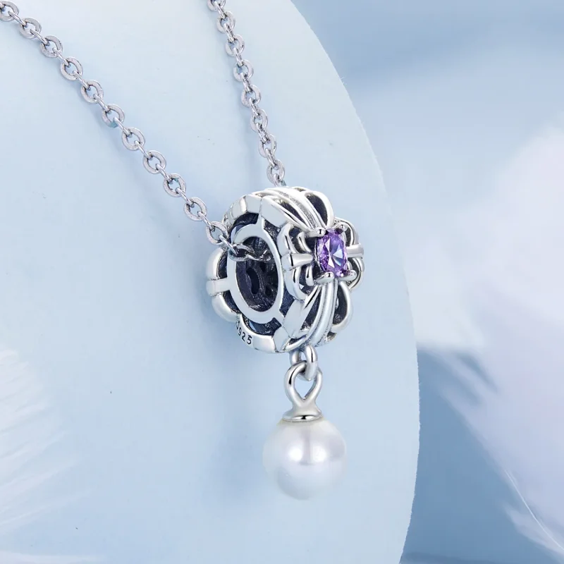 (bilde for) Pandora Style Pearl Streamer Charm - BSC638 - Vis 2