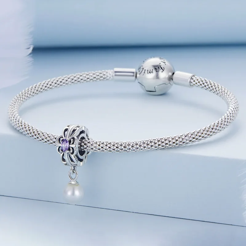 (bilde for) Pandora Style Pearl Streamer Charm - BSC638 - Vis 3