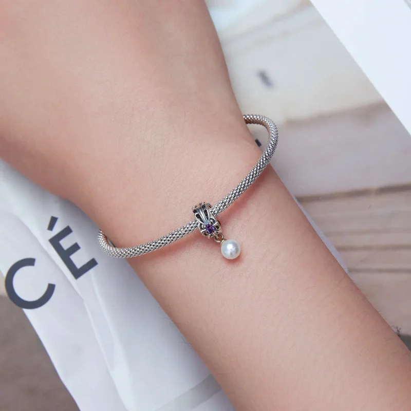 (bilde for) Pandora Style Pearl Streamer Charm - BSC638 - Vis 4