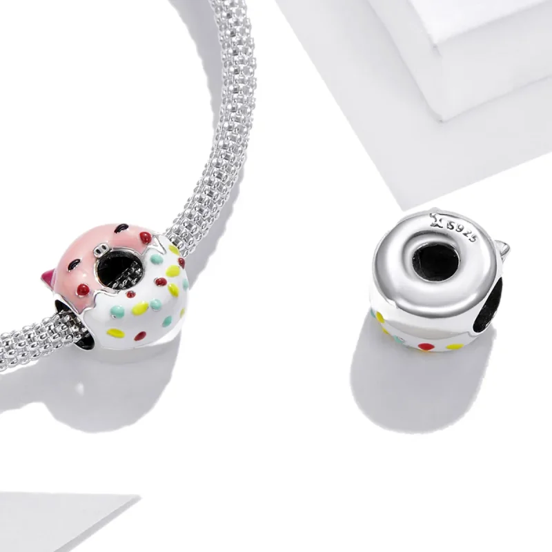 (bilde for) Pandora Style Piggy Donuts Charm - SCC1879 - Vis 4