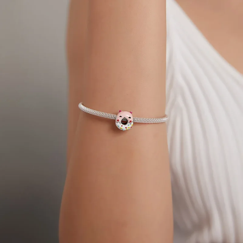 (bilde for) Pandora Style Piggy Donuts Charm - SCC1879 - Vis 5