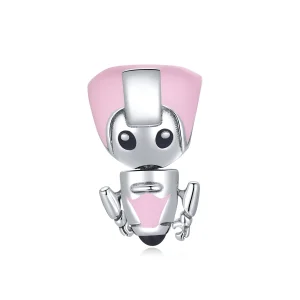 (bilde for) Pandora Style Pink Baby Robot Charm - SCC1774
