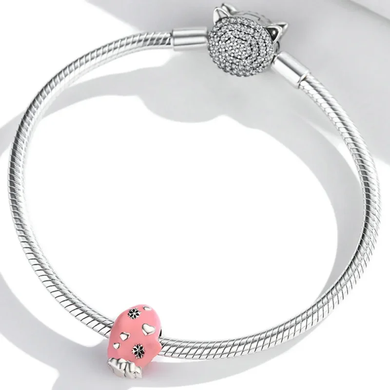 (bilde for) Pandora Style Pink Gloves Charm - SCC2001 - Vis 3