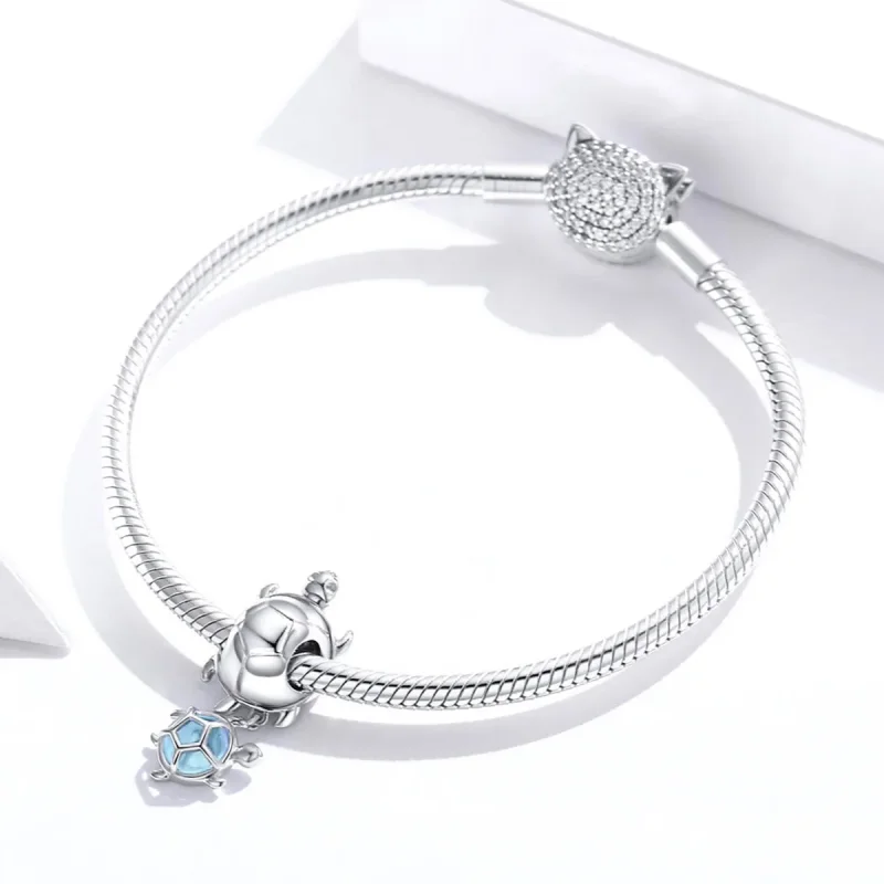 (bilde for) Pandora Style Playful Turtle Charm - BSC332 - Vis 3