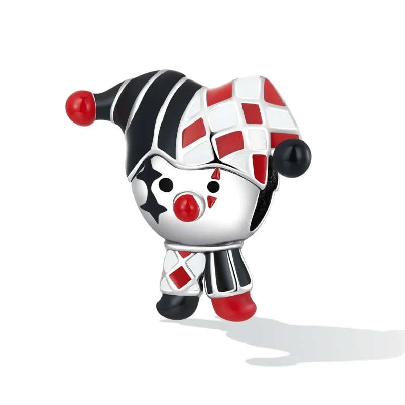 (bilde for) Pandora Style Poker Clown Charm - SCC2237 - Vis 2