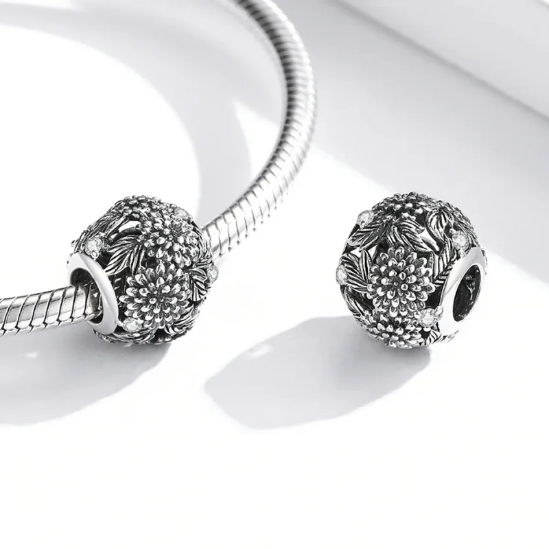 (bilde for) Pandora Style Pregede Blomster Charm - SCC2097 - Vis 4