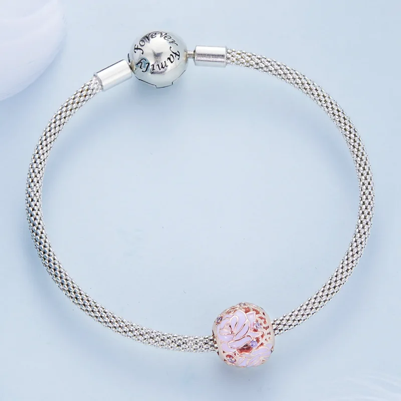 (bilde for) Pandora Style Purple Rose Charm - BSC644 - Vis 4