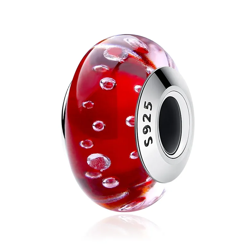(bilde for) Pandora Style Rød Murano Glass Charm - SCZ027 - Vis 2