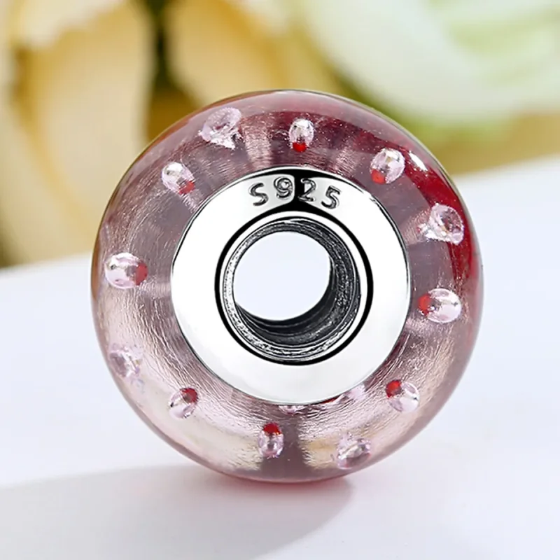 (bilde for) Pandora Style Rød Murano Glass Charm - SCZ027 - Vis 3
