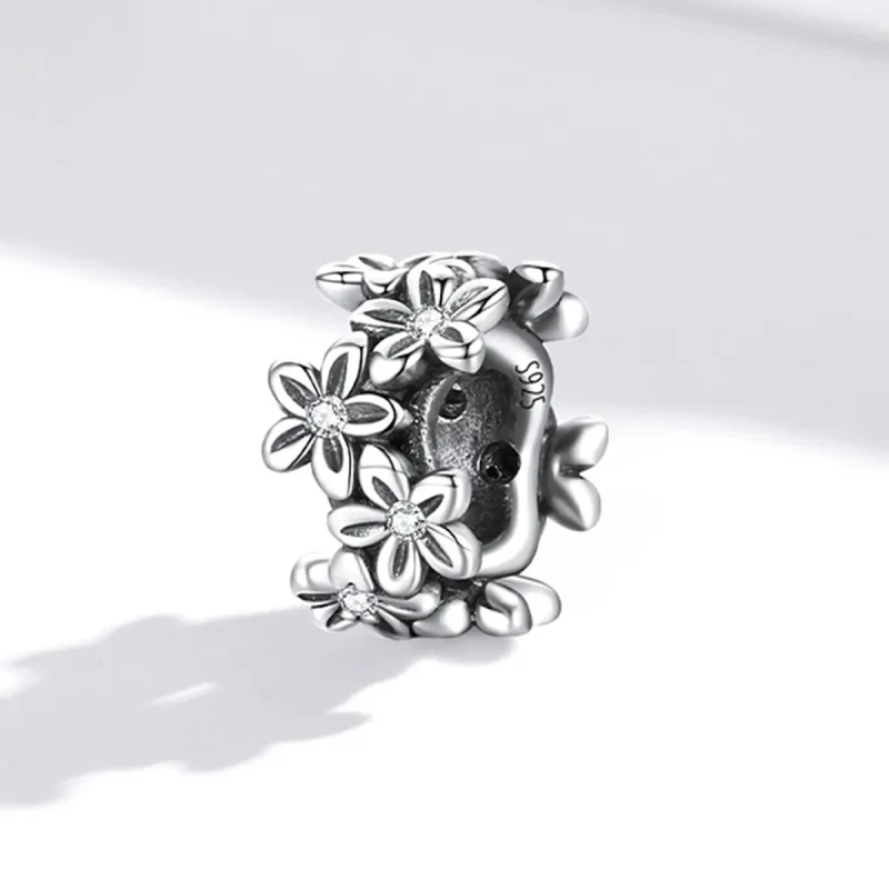 (bilde for) Pandora Style Retro Flowers Charm - SCC1938 - Vis 2
