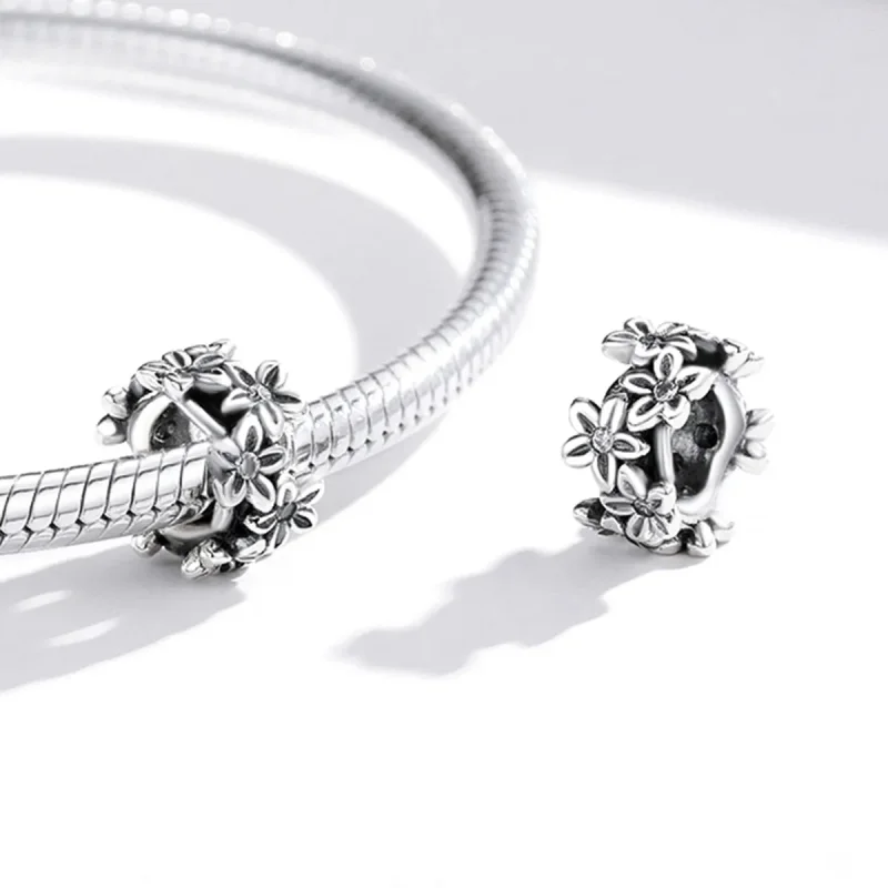 (bilde for) Pandora Style Retro Flowers Charm - SCC1938 - Vis 4