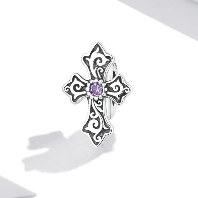 (bilde for) Pandora Style Retro mønster Cross Charm - BSC583 - Vis 2