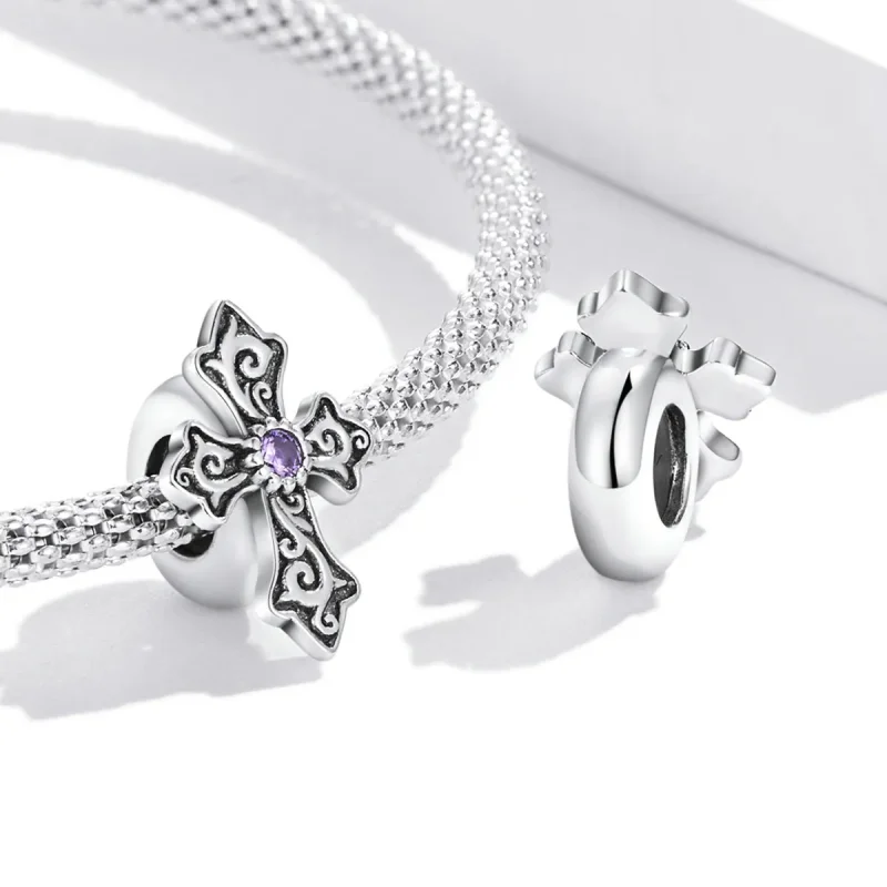 (bilde for) Pandora Style Retro mønster Cross Charm - BSC583 - Vis 4
