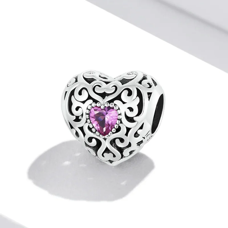 (bilde for) Pandora Style Retro Pattern Love Charm - SCC2136 - Vis 2