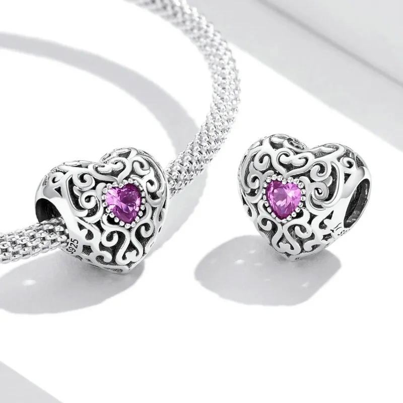 (bilde for) Pandora Style Retro Pattern Love Charm - SCC2136 - Vis 4