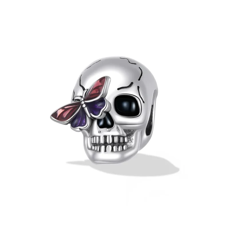 (bilde for) Pandora Style Retro Skull Charm - SCC2232 - Vis 2