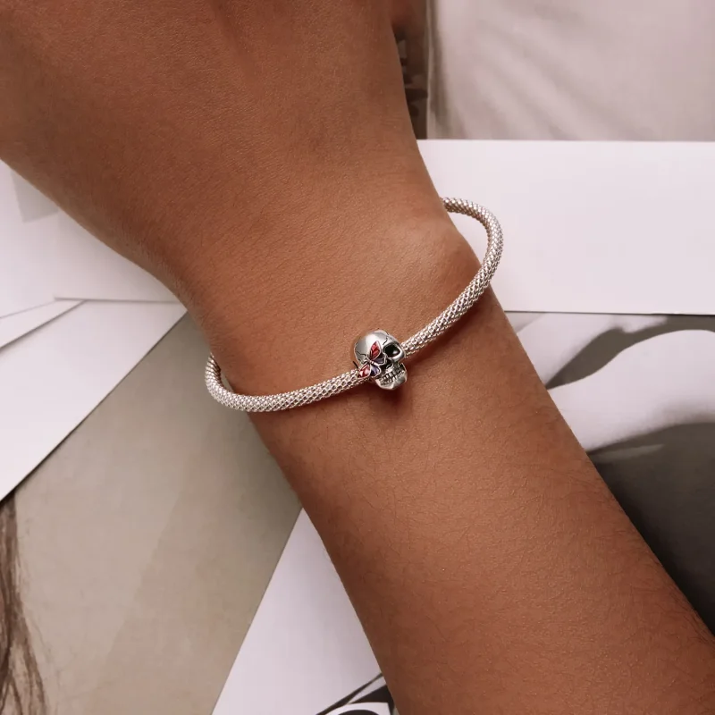 (bilde for) Pandora Style Retro Skull Charm - SCC2232 - Vis 6