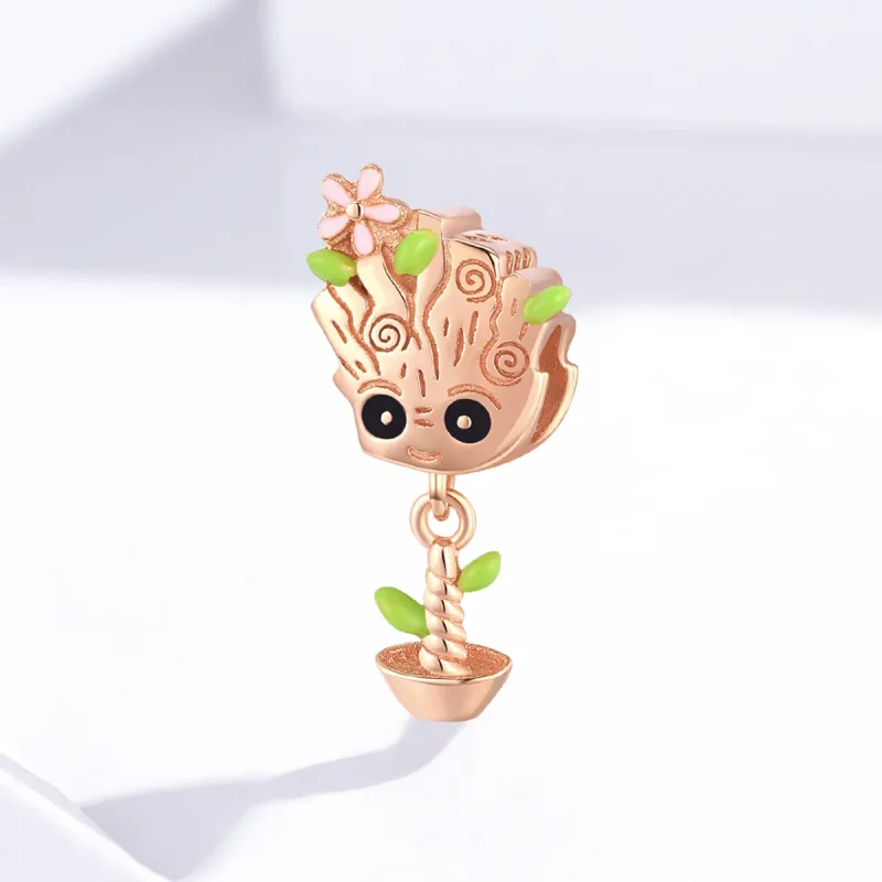 (bilde for) Pandora Style Rose Gold Baby Groot Charm - BSC130 - Vis 2