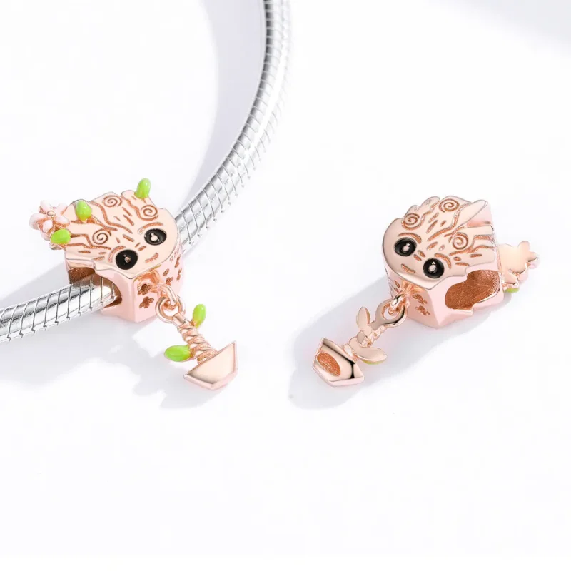 (bilde for) Pandora Style Rose Gold Baby Groot Charm - BSC130 - Vis 3