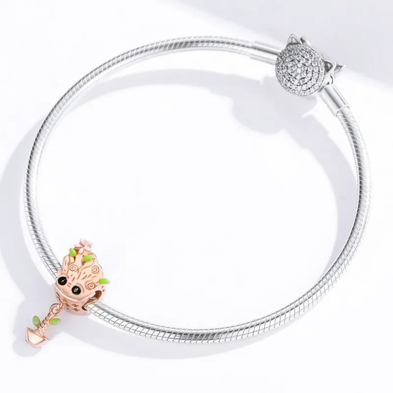 (bilde for) Pandora Style Rose Gold Baby Groot Charm - BSC130 - Vis 4