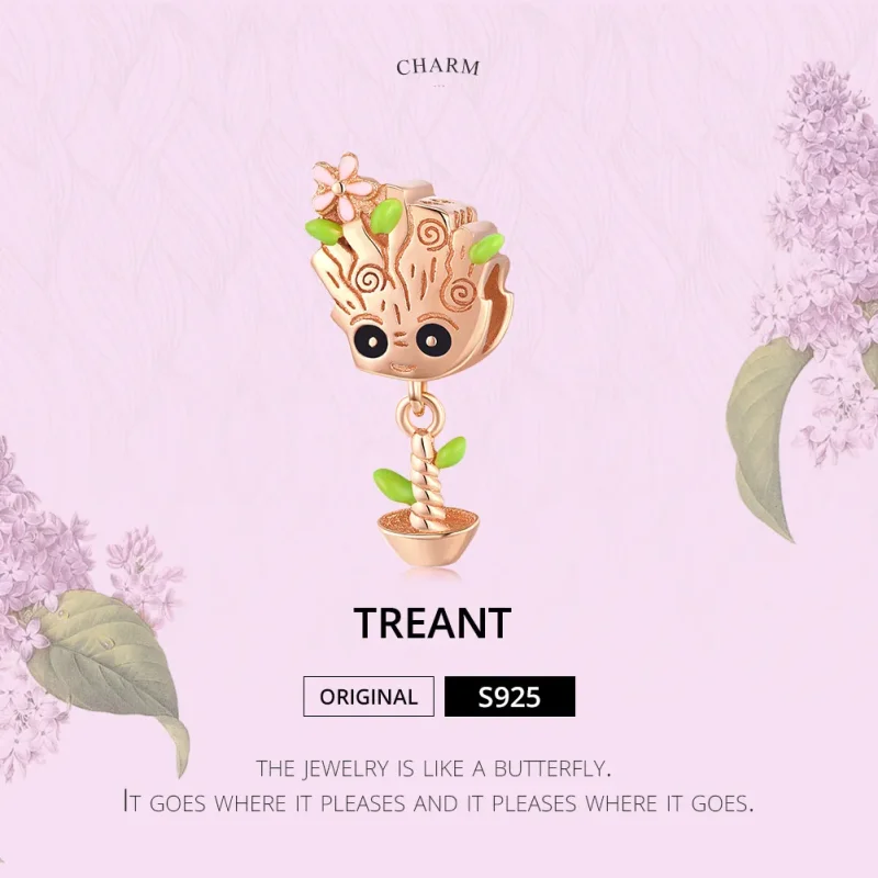 (bilde for) Pandora Style Rose Gold Baby Groot Charm - BSC130 - Vis 5