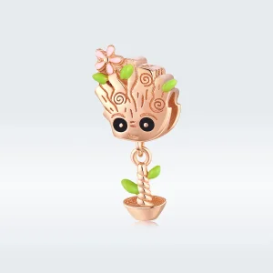 (bilde for) Pandora Style Rose Gold Baby Groot Charm - BSC130