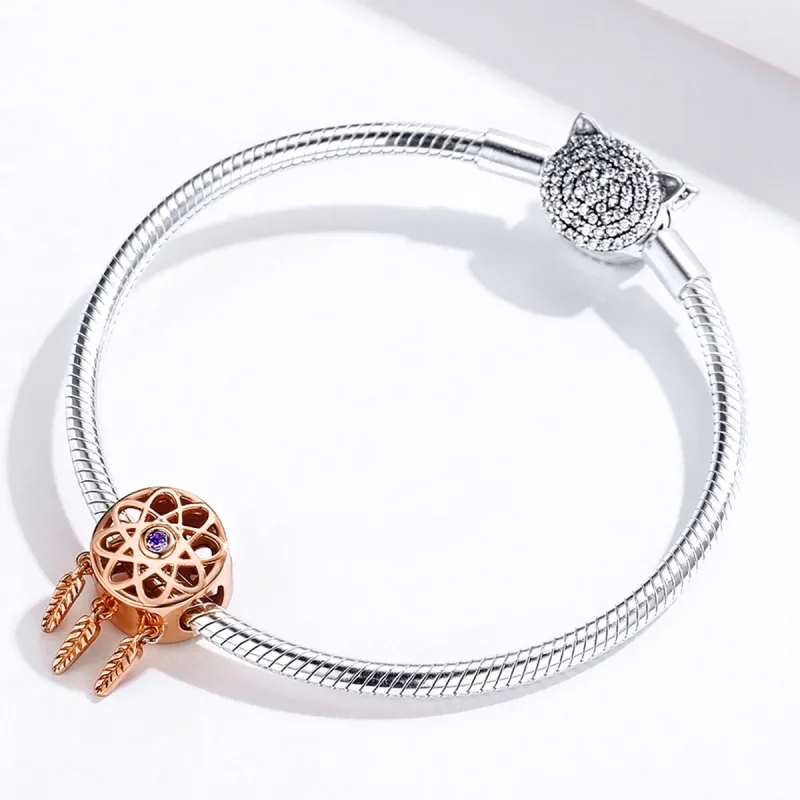 (bilde for) Pandora Style Rose Gold Dream Catcher Rose Gold Charm - SCC330-C - Vis 4