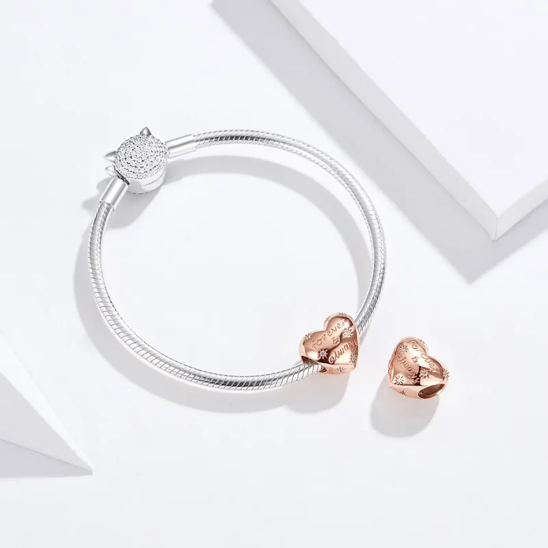(bilde for) Pandora Style Rose Gold Forever & Always Charm - SCC1223 - Vis 3